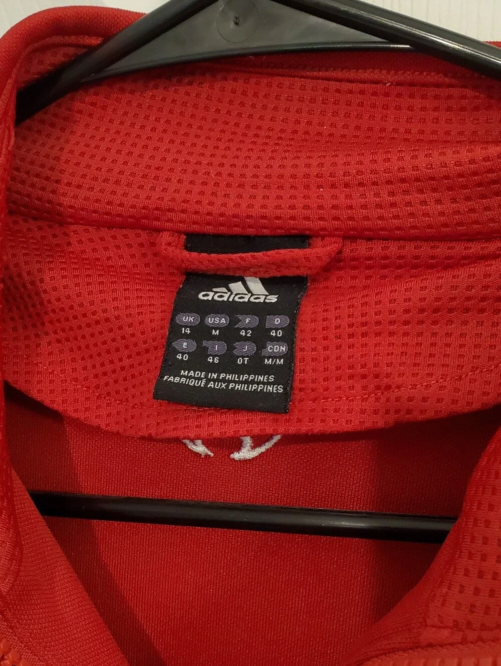 Vintage Adidas Men’s Red Full-Zip Track Jacket 2007 Size M